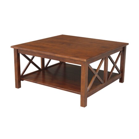 International Concepts Square Hampton  Coffee Table, 36 W, 36 L, 18 in H, Wood, Espresso OT581-70SC